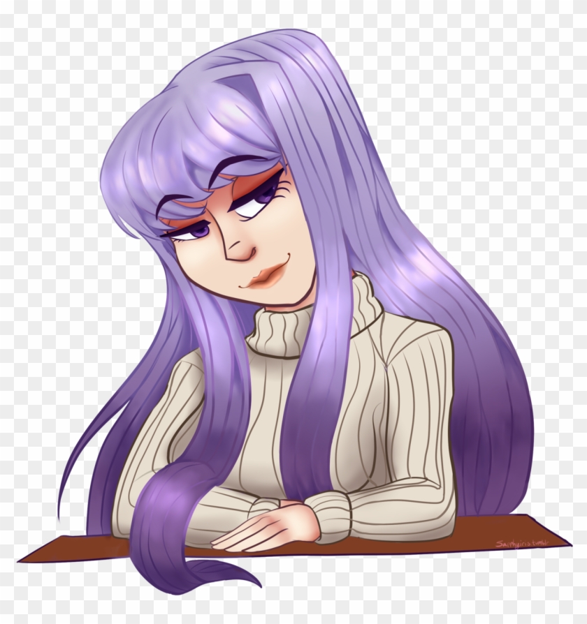 Ddlc Ddlc Yuri Yuri Doki Doki Literature Club Her Casual Cartoon Clipart Pikpng