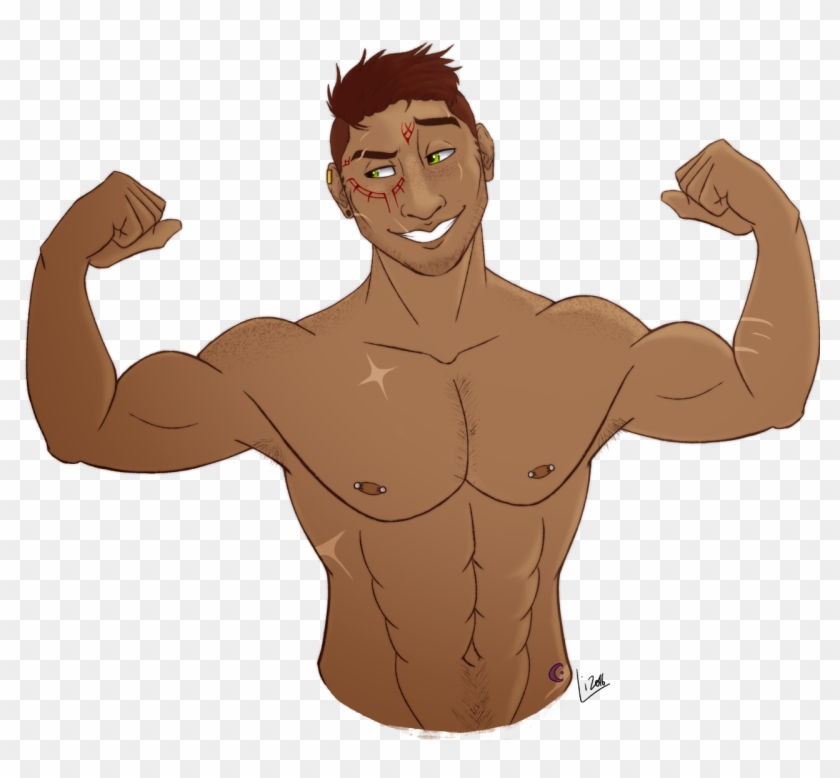 ̀ᴗ-)ᕗ✧ He Flex - Barechested Clipart
