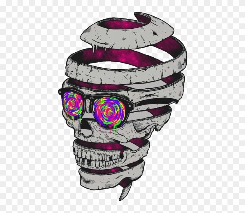 Calavera Illustration Creative Skeleton Transprent - Psychedelic Skull Clipart