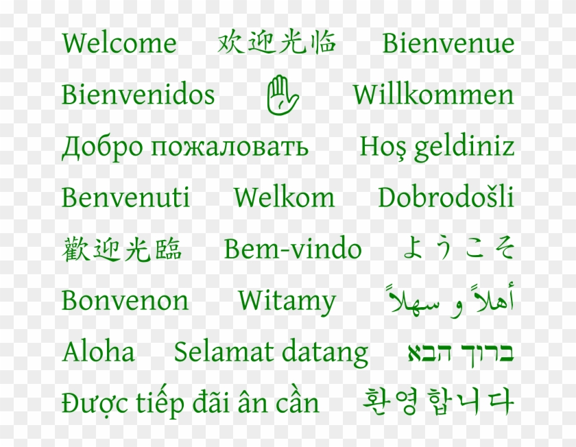 Welcome In 21 Languages - Welcome In Many Languages Pdf Clipart #5627939