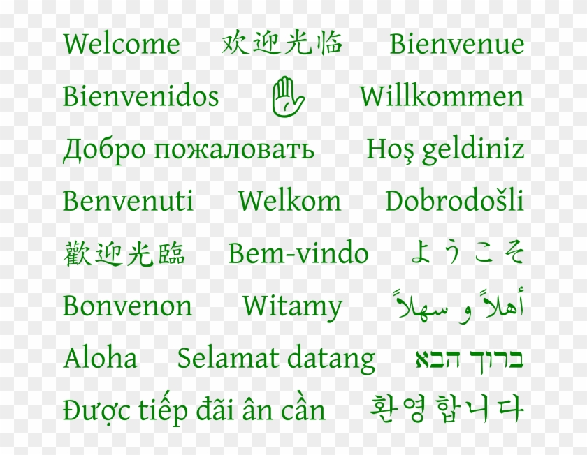 Welcome In 21 Languages Welcome In Many Languages Pdf Clipart 5627939 Pikpng