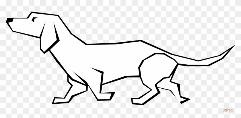 Dachshund Dog Badge - Easy Drawings Clipart