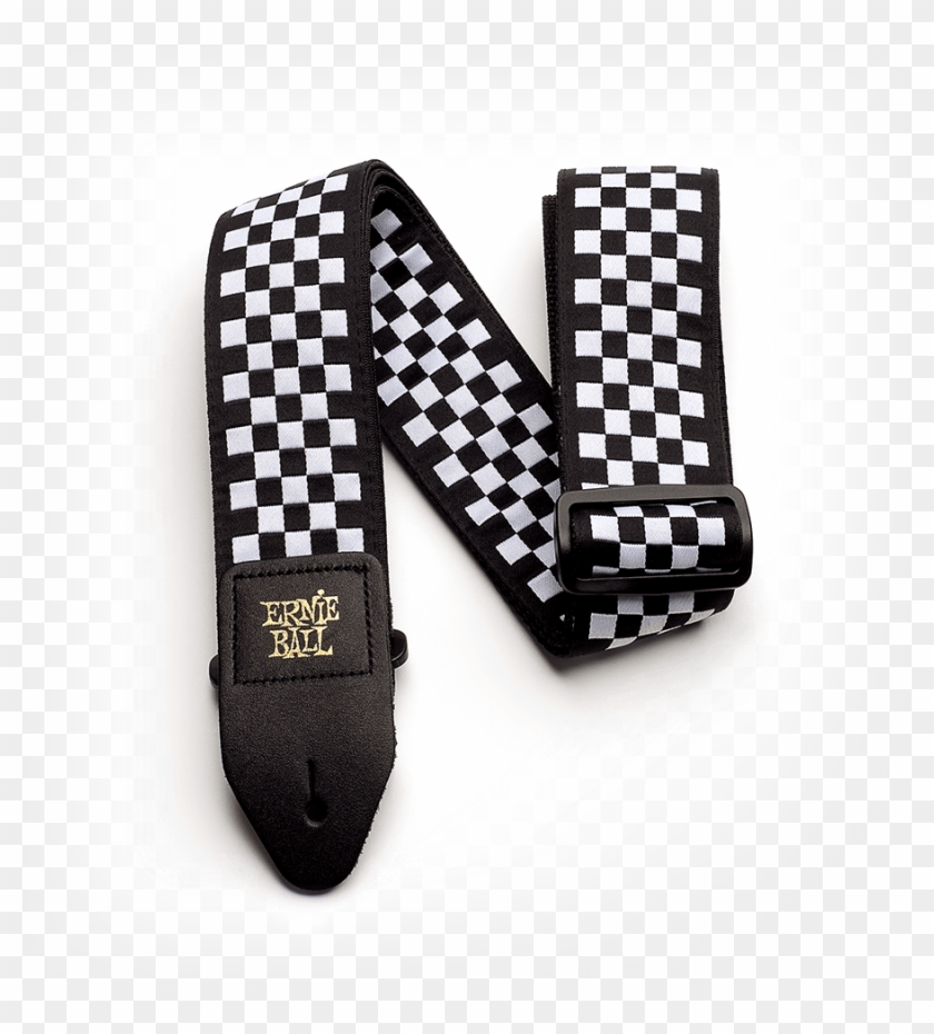 Ernie Ball Black And White Checkered Jacquard Strap - Strap Clipart #5629085