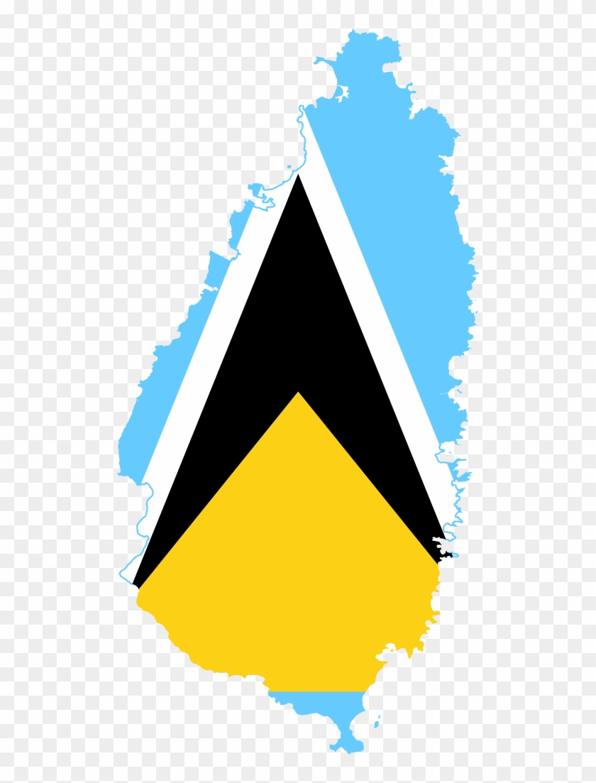 Flag-map Of Saint Lucia - St Lucia 40th Independence Clipart #5630593