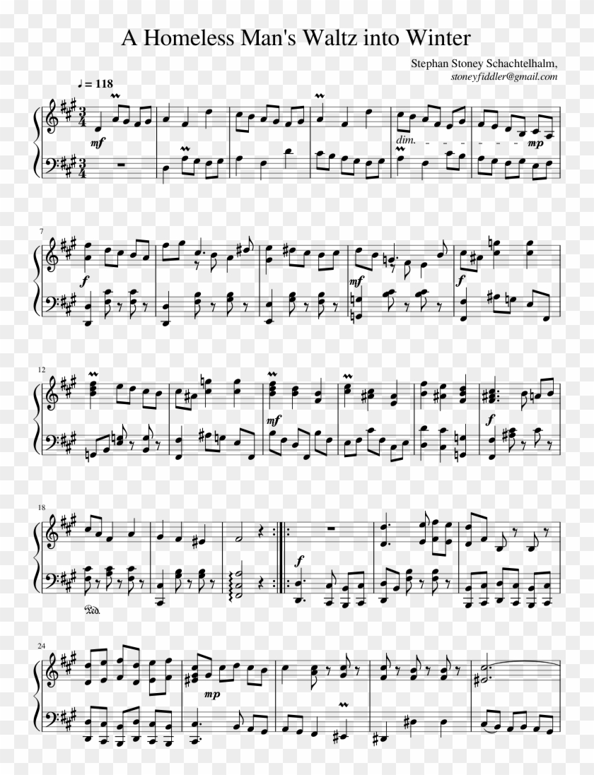 A Homeless Man's Waltz Into Winter Sheet Music Composed - Something Just Like This Piano Sheet Music Clipart
