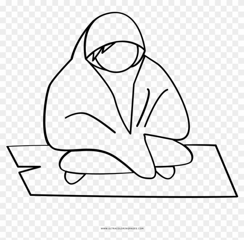 Homeless Person Coloring Page - Line Art Clipart