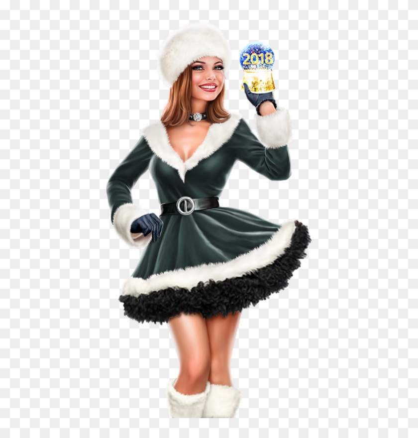 Bonne Année 2018 Femme Clipart