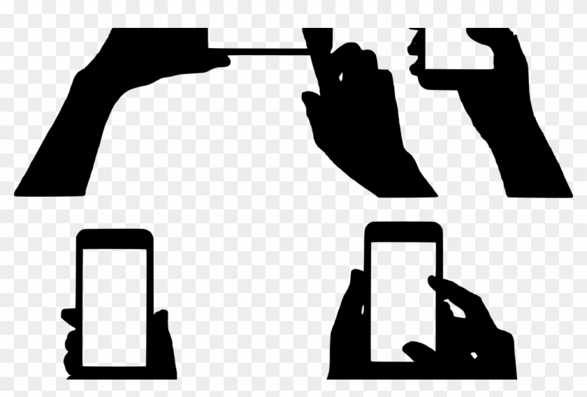 Mob Dev - Silhouette Holding Phone Clipart #5632109