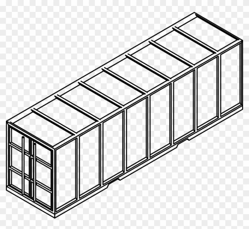 Intermodal Container Shipping Containers Drawing Rubbish - Shipping Container Clipart Black And White - Png Download