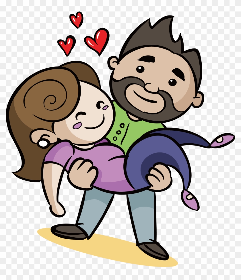 Couple Icon Png - Cartoon Couple On Bed Clipart #5633343