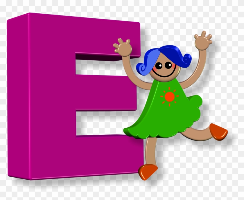 Girl, Female, Alphabet, Letters, Learning, Education - Cartoon Clipart #5634465