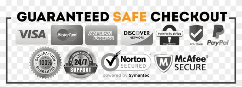 Trust Badge Share - Guaranteed Safe Checkout Grey Clipart