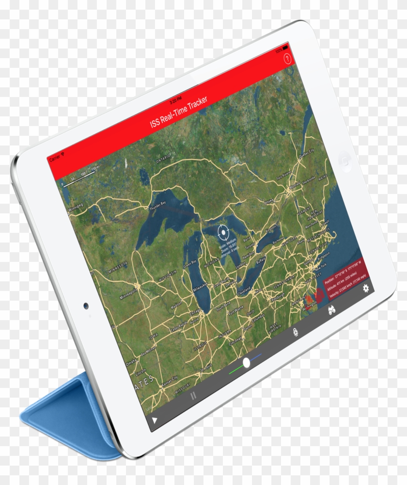 Iss Real-time Tracker On The Ipad Mini , Png Download - Atlas Clipart