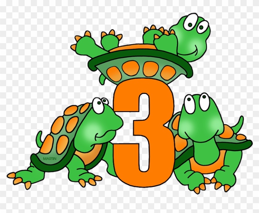 Tortoise Clipart Phillip Martin - Number 3 With Object - Png Download