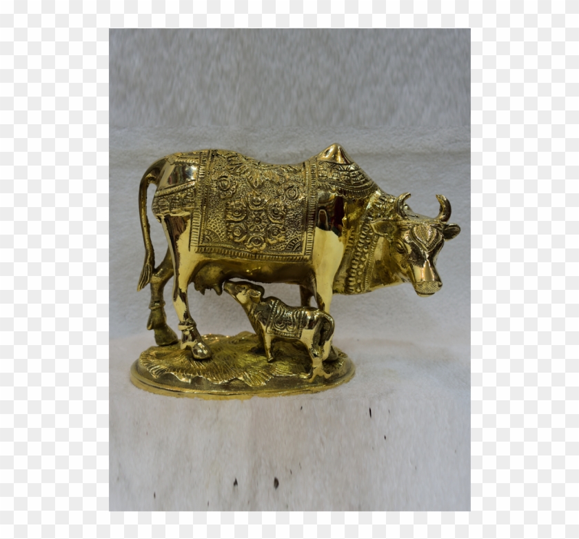 Indian Cow & Baby Statue Handmade Brass Small - Statue Clipart #5638986