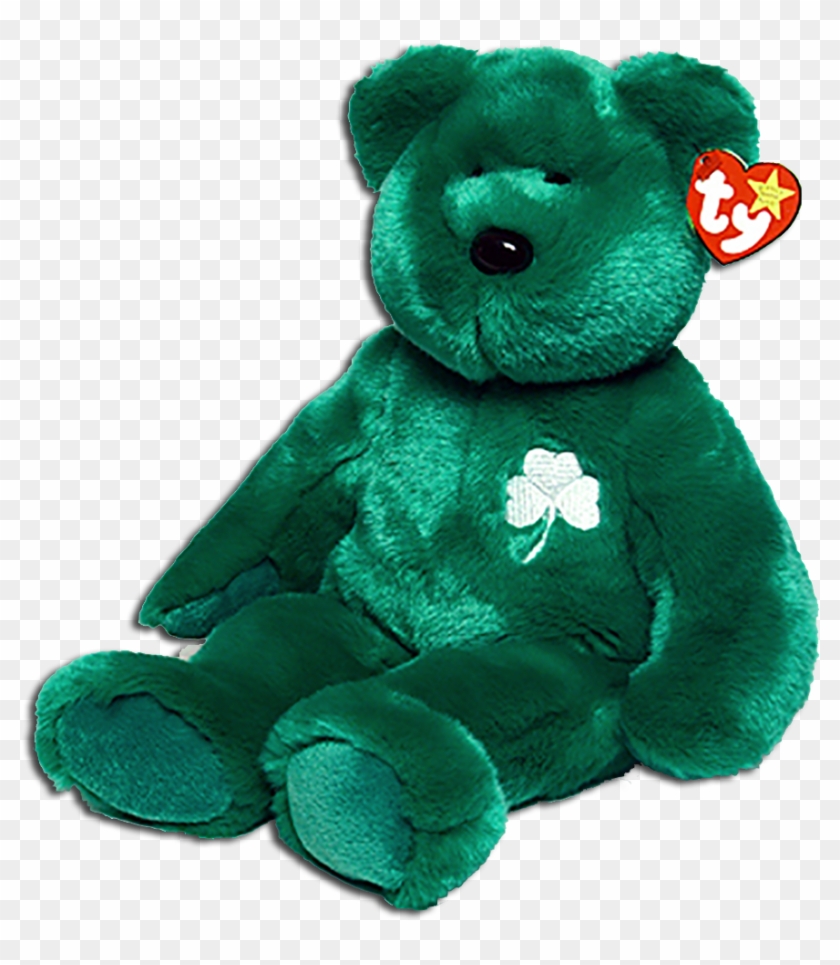 Ty Beanie Buddies Erin The Bear Teddy Bear Stuffed - Green Teddy Bear Png Clipart