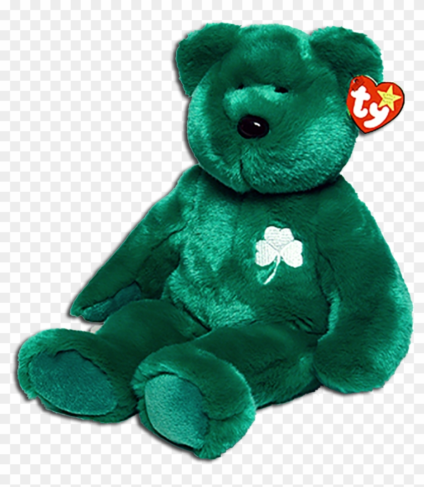 Ty Beanie Buddies Erin The Bear Teddy Bear Stuffed - Green Teddy Bear Png Clipart #5639250