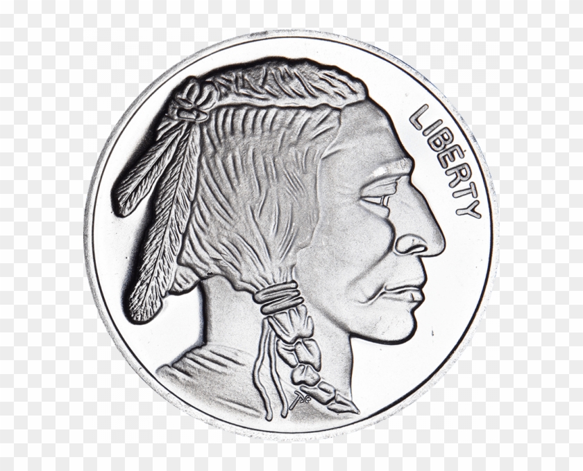 Buffalo Drawing Indian - Coin Clipart #5639378