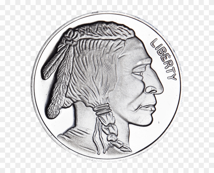 Buffalo Drawing Indian - Coin Clipart