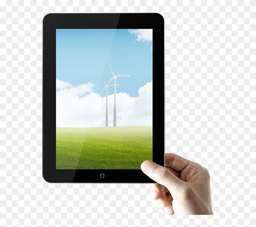 Drawing Ipad Hand Holding - Tablet Mano Png Clipart #5640009