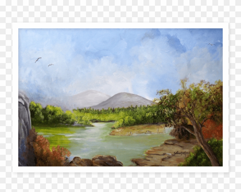 Kathleen Murphy Art Scene River Mountains Trees Ireland Clipart