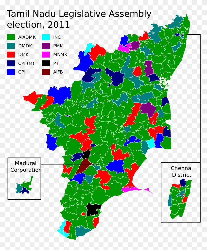 Result By Pre-poll Alliance - Tamilnadu Map Vector Clipart #5641048
