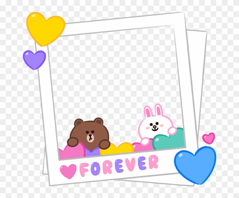 #cute #line #cony #brown #love #frame #polaroid - Cony & Brown Love Clipart