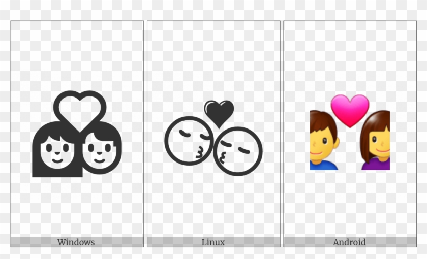 Couple With Heart On Various Operating Systems - Heart Clipart