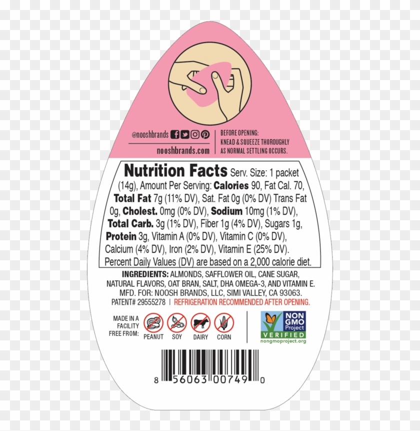 Noosh Almond Butter Packets - Nutrition Facts Clipart #5642834