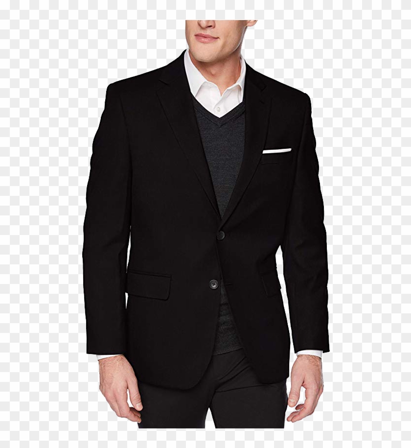 Haggar's Classic Fit Suit Jacket - Navy Suit Polka Dot Tie Clipart #5644208