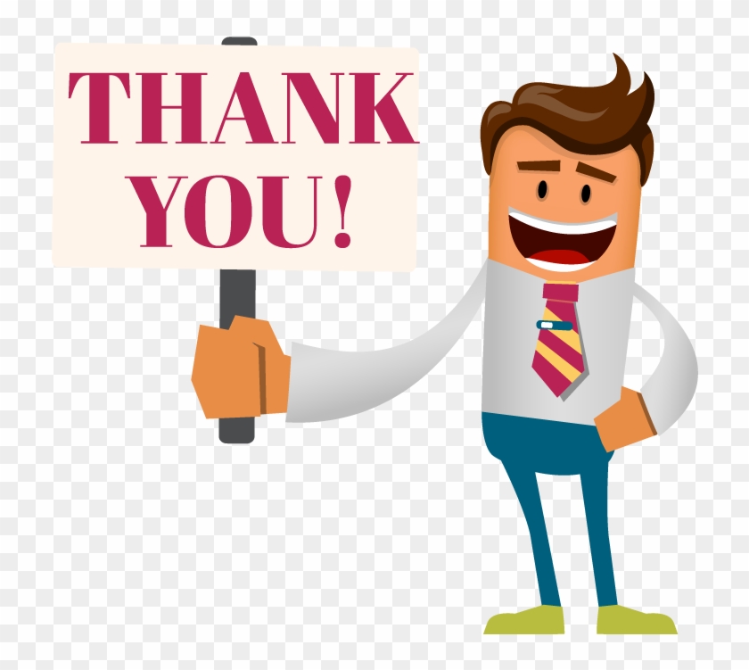 Illustration Of Man Holding Up A Sign That Says Thank - Thank You Man Png Clipart #5644469