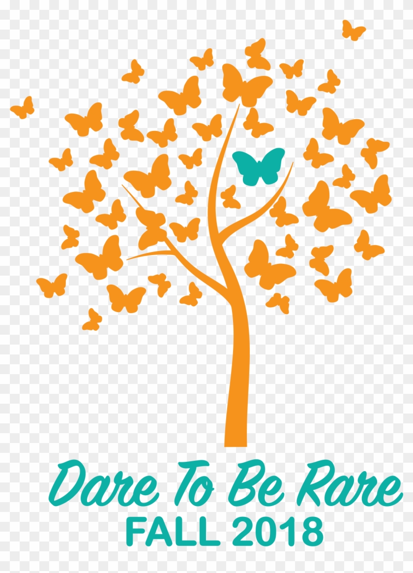 Dare 2 Be Rare - Butterfly Tree On Wall Clipart #5644953