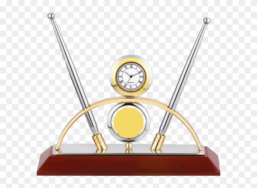 Table Top - Golden Metallic - Quartz Clock Clipart #5646006
