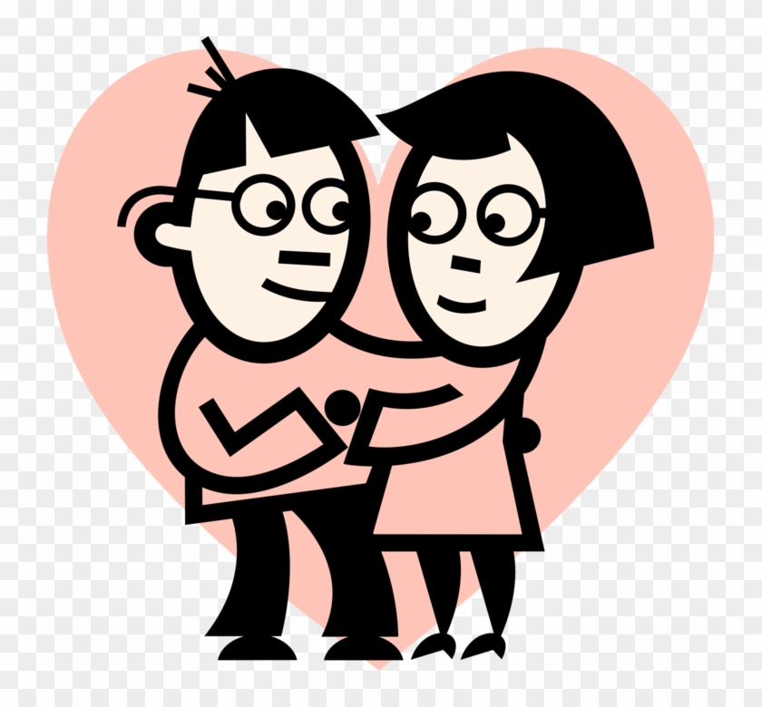 Vector Illustration Of Romantic Couple In Relationship - People Shaking Hands Clip Art - Png Download