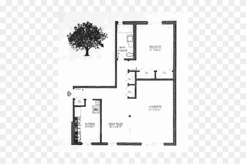 0 For The 1 Br 895 Sf Floor Plan - Floor Plan Clipart #5649029