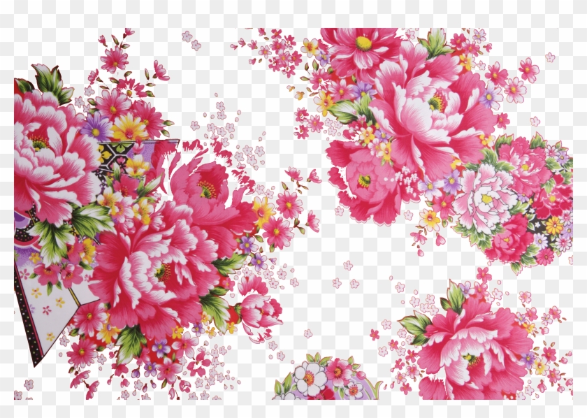 China Peony Textile Paeonia Lactiflora Vintage Chinese Clipart