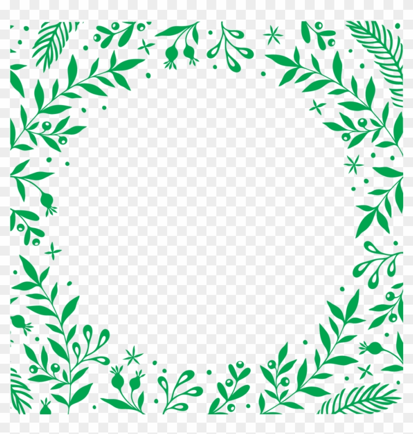 Green Leaves Frame Clipart #5649690