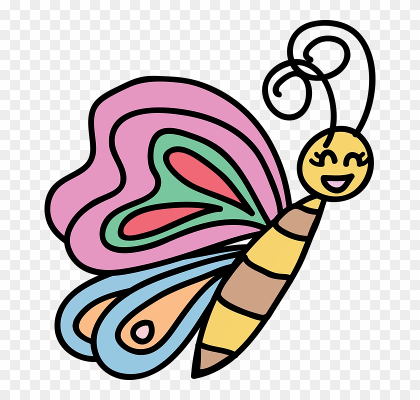 Butterfly Cartoon Nature Wing Insect Fly Colorful - Gambar Kartun Kupu Kupu Clipart