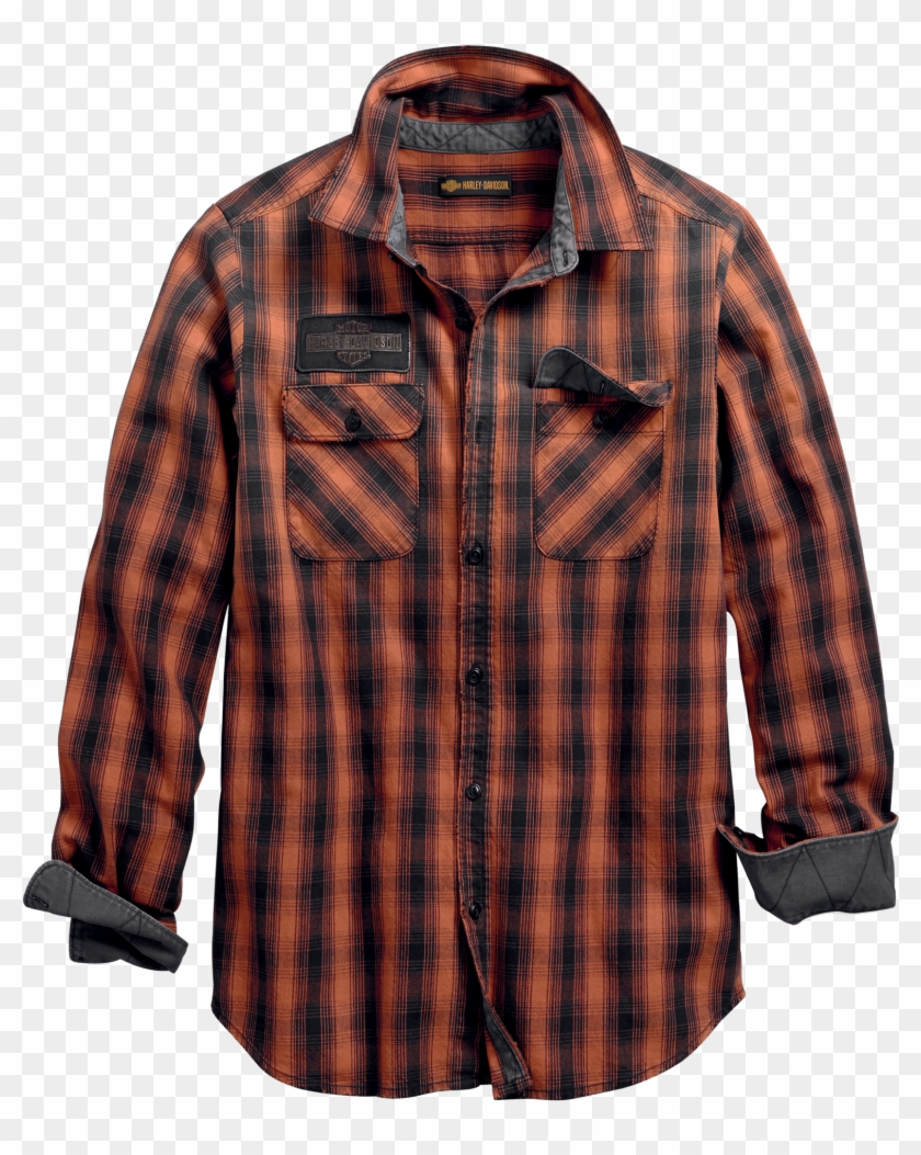 Plaid Shirt Starting At $85 - Orange Harley Davidson Flannel Clipart