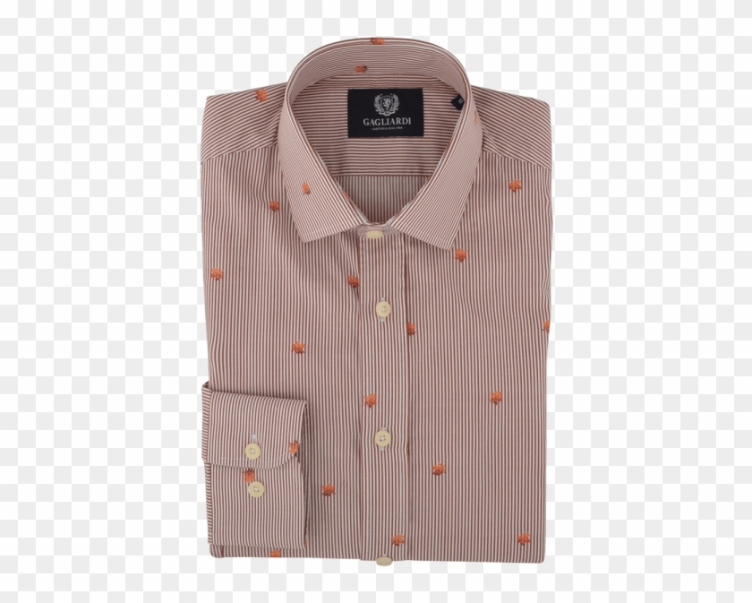 Rust & White Falling Leaves Stripe Garment Washed Casual - Pocket Clipart #5650571