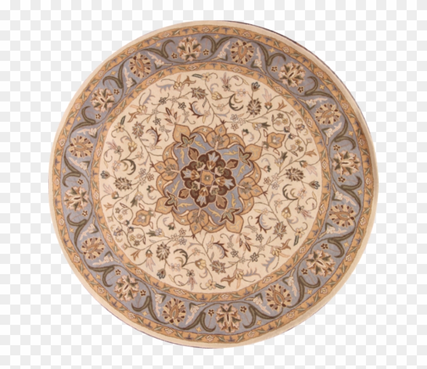 Hand-tufted Floral Traditional Indoor Oushak Oriental - Circle Clipart