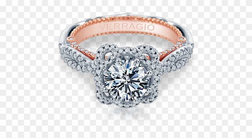 Verragio Venetian 5064r 2wr Floral Round Diamond Engagement - Engagement Ring Clipart #5651545