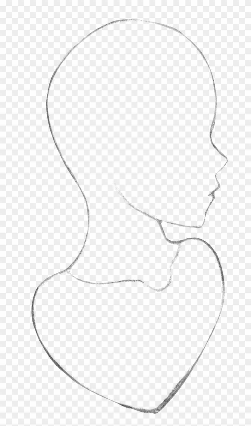 Chin Drawing Side View - Sketch Clipart