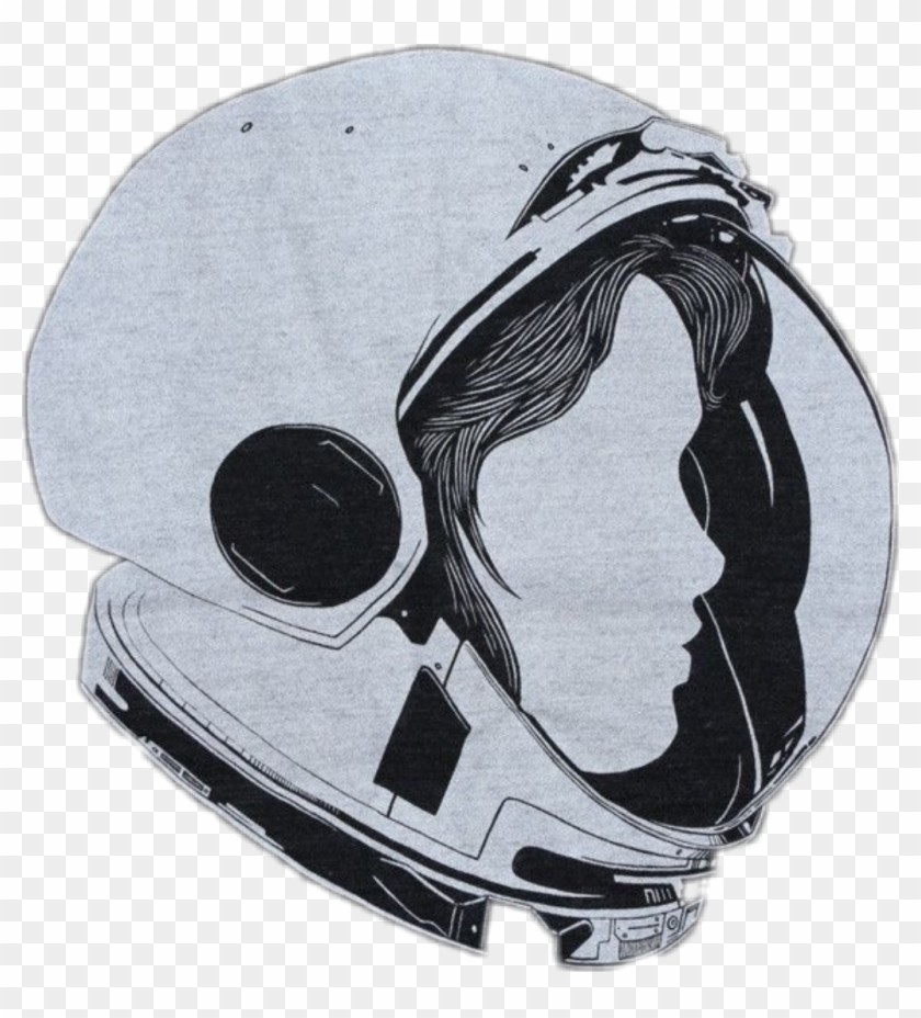 Astronaut Sticker - Girl Astronaut Drawing Head Clipart #5652461