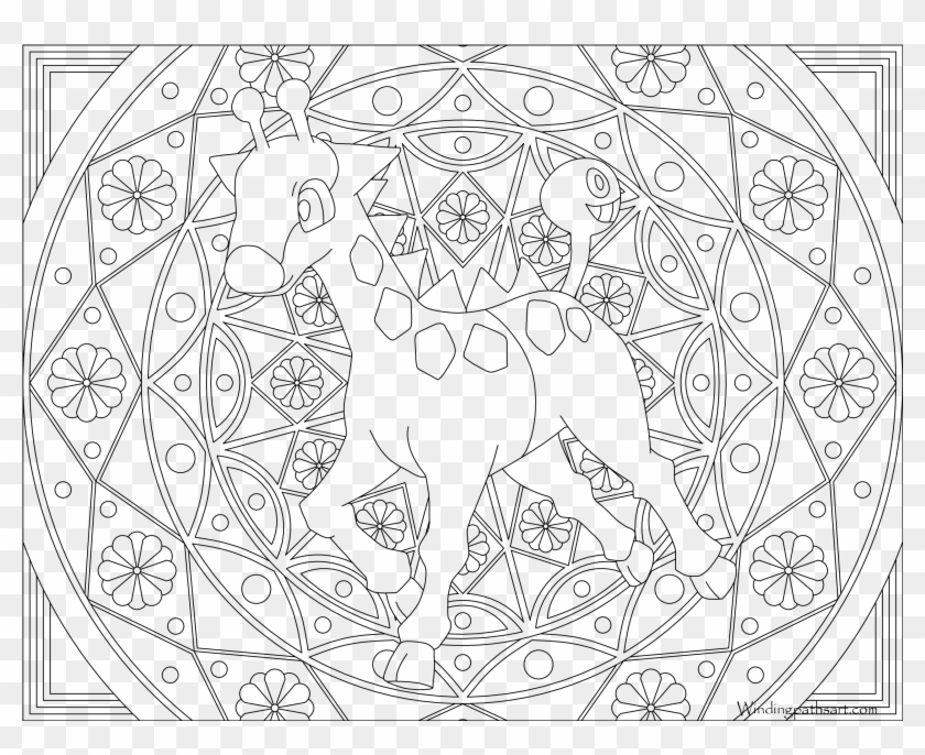 #203 Girafarig Pokemon Coloring Page - Pokemon Dragonair Coloring Page Clipart #5654906