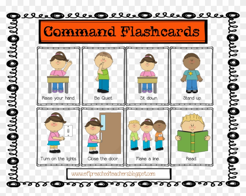 Jpg Royalty Free Esl Commands Flashcards Tpt Products - Commands In The Classroom Clipart