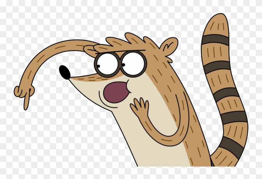 Rigby Pointing Something Down - Rigby En Png Clipart #5657235