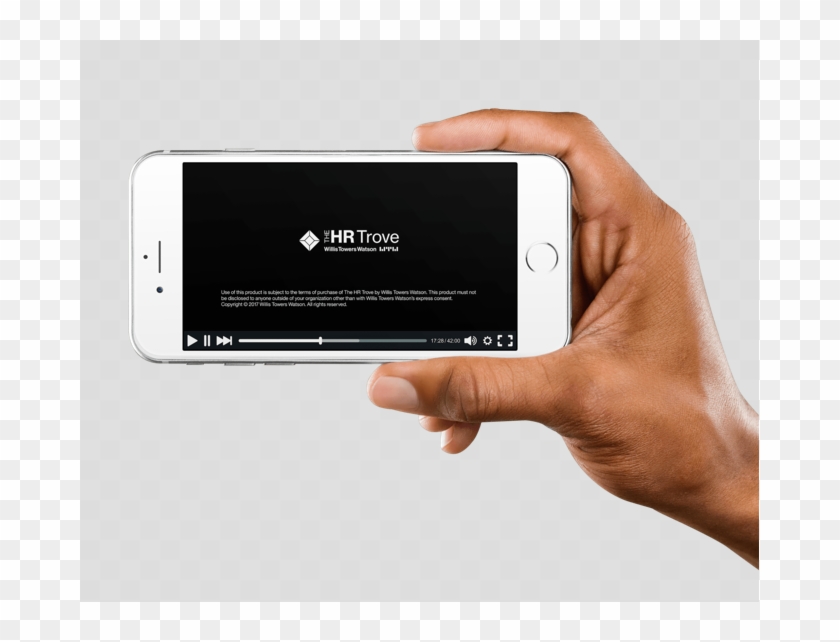 Wtw The Hr Trove Screen Shown On Iphone - Hand Holding Iphone Landscape Clipart #5659447