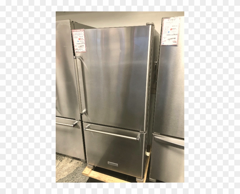 New Kitchenaid Bottom Mount Stainless Refrigerator - Refrigerator Clipart #5659931