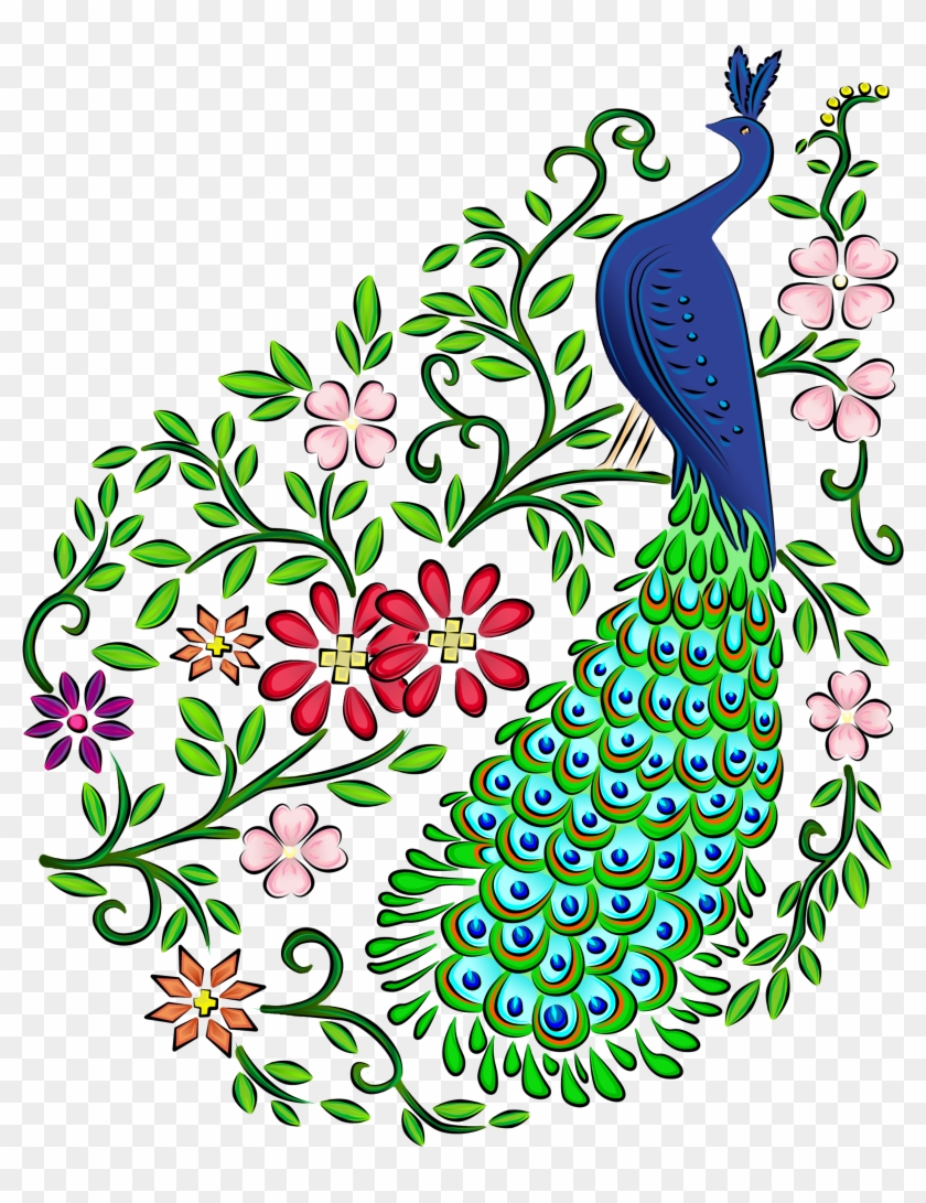 Crayon Vector Peacock - Draw A Beautiful Peacock Clipart